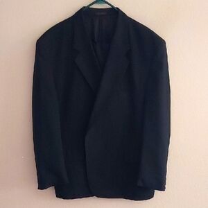 Vintage 1990 Berkshire Square Black Men's Suit 52R Suit Jacket Made in Hungary